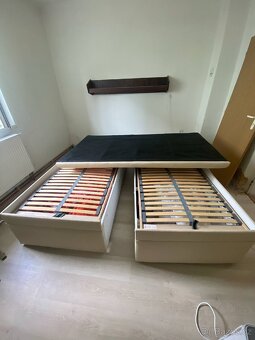 Manželská postel s úložným prostorem + matrace - 3