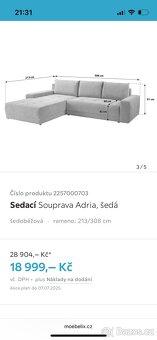 Rozkládací sedačka do L s úložným prostorem - 3