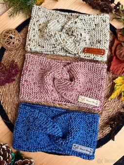 Dámská/dívčí pletená čelenka ,, béžová" NOVÁ - 3