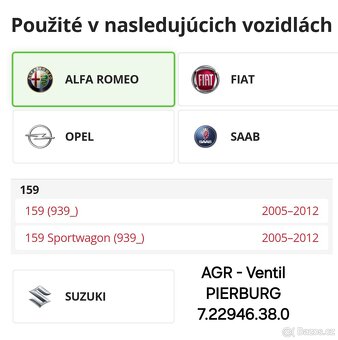 AGR - Ventil PIERBURG ALFA, FIAT, OPEL, SAAB, SUZUKI. - 3