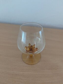 Designové sklenice s jantarovým dekorem – set 6 ks - 3