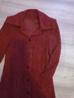 Vínový úpletový kabát - 3