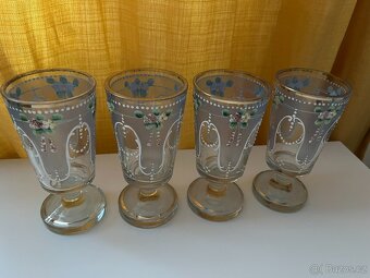 Starožitná grogovka, secese, smalt - 4 ks - 3