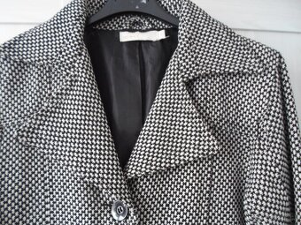 Černý bílý kabát kabátek - S, 36 - 3