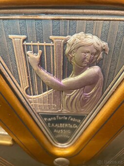 Pianino E. A. Albert & Co., historické, mosazné svícny, funk - 3