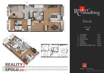 Prodej, byty/3+kk, 60 m2, Sokolská 371, 26753 Žebrák, Beroun - 3