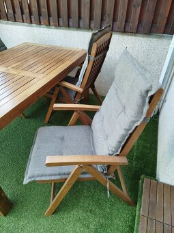 Zahradní set 1stůl + 4 polohovací křesla s polstry - 3