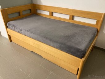 Postel z masivu 100x200 s úložným prostorem - 3