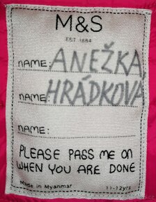 Dívčí modrá zateplená bunda s kapucí M&S vel. 11 - 12 let - 3