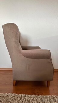 Křeslo ušák v barvě moka - NOVÉ - 3