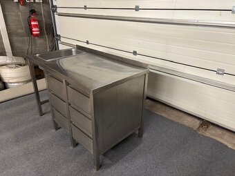 nerezový stůl s dřezem - 3