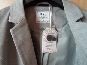 Elegantní dámské šedé sako sáčko - M, L, 40 - 3