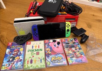 Prodám nintendo switch oled splatoon - 3
