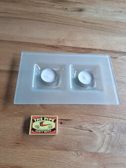 Designové ploché skleněné svícny, 2 ks - levně - 3