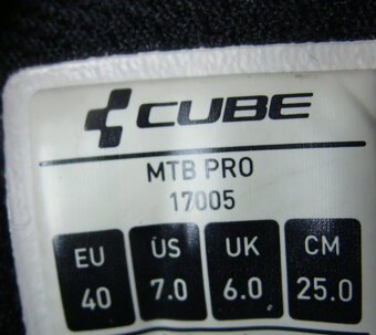 Cyklistické tretry kros, MTB CUBE BLK vel. 40 - 3