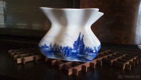 Čtvercová porcelánová váza - Victoria - kobalt - 3