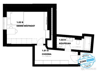 Prodej, byt 1+kk, 33 m2 - Olomouc - Hodolany, ev.č. 00554 - 3