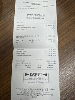 Prodám zánovní Radio GoGEN DAB 620 BTC B - 3