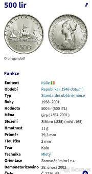 Stříbrné 500 Lira - Itálie - 3