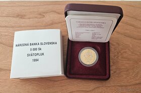 Zlatá zberateľská minca 5000sk Svätopluk 1994 - 3