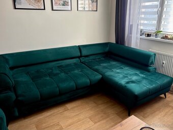 Rohová semišová sedací souprava - 3
