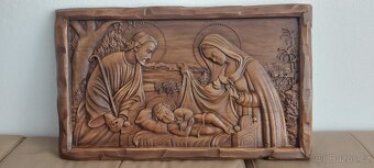 Drevený obraz Svätá rodina 62×37cn.hr.4 cm - 3
