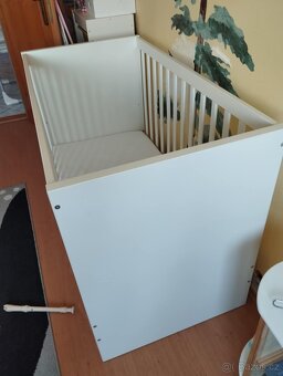 Dětská postýlka IKEA bílá včetně matrace s potahem - 3