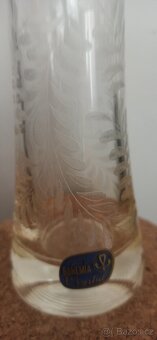 Crystalex Bohemia Glass Skleněná váza béžová s lístky - 3