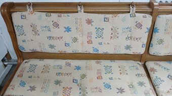 Masivní rohová lavice+2×masivní židle+rozkl.stůl - 3