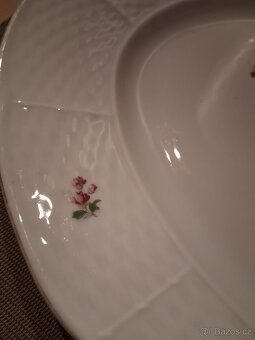 Starý porcelán - oválný servírovací tác. - 3