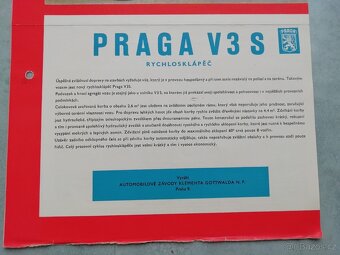 Praga V3S vana - barevný prospekt- originál - doprava v ceně - 3