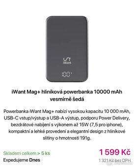 iWant mag +powerbanka 10.000 mAh - 3