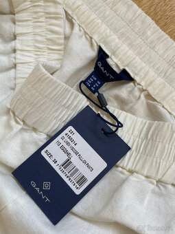 Lněné elegantní volné kalhoty Gant, vel. 38/40 - 3