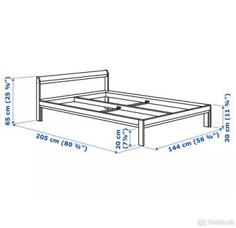 Rám postele borovice + Lamelový rošt 140x200 nové - 3