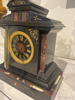 Prodám krásné staré krbové hodiny s mramorem - 3