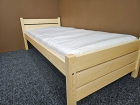 Prodám nové masiv zvýšené postele 80-90x200cm s roštem - 3