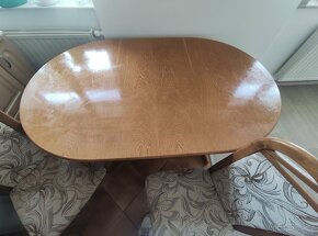 Stůl masiv dub rozkládací + 6 židlí - 3