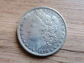 Stříbro 1 Morgan Dolar 1879 USA Spojené státy stříbrná mince - 3