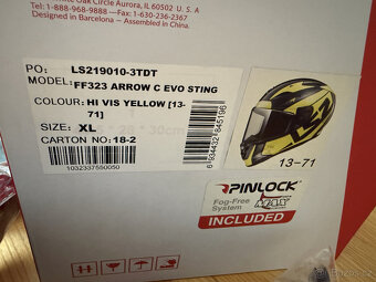 Prodám novou helmu LS2 FF323 ARROW CARBON EVO STING - 3