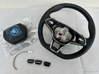 Volant zkoseny DSG VRS airbag skoda octavia IV vyhrievany - 3