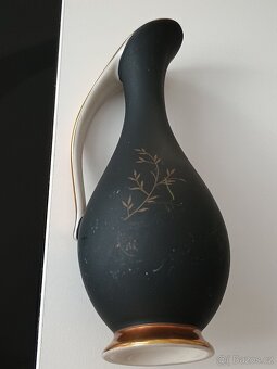 Luxusní porcelánové vázy 22 karátové zlato viz foto + info - 3