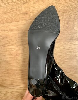 Lesklé černé kozačky vel.48 - 3