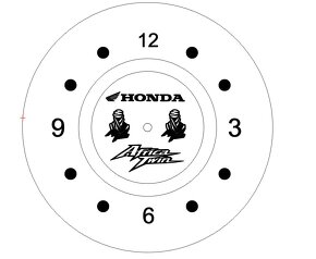 Hodiny nástěnné kotouč Yamaha, Honda - 3