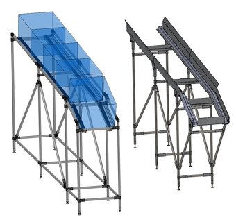 Stavebnicový Gravitační Regálový Systém / Válečkové Dráhy (F - 3