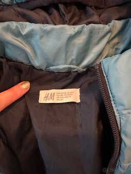 Péřová slabší bunda zn. HM a softshell kalhoty 122 - 3