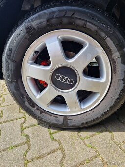 5x100 R15 Kola audi + pokličky + gumy 5mm 195/65/15 - 3