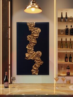 Abstraktný 3D obraz (Covered in gold) Amaje Art obrazy - 3