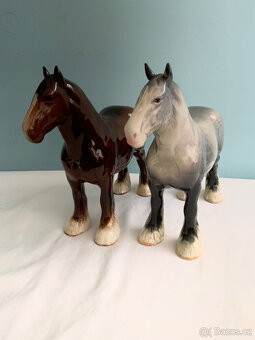 BESWICK CERAMIC SHIRE HORSE 818 DAPPLE GRY HOUPACÍ KONĚ PROT - 3