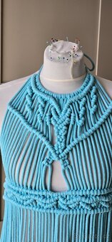 Macrame šaty tyrkysové nove. - 3