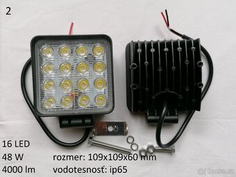 Prodám led diodové pracovní, couvací světla osvětlení stroje - 3